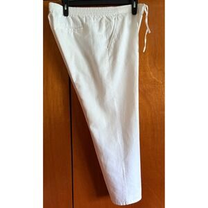 Gap‎ Women's Winter White Crop Pants Large Drawstring Waist Casual Lightweight